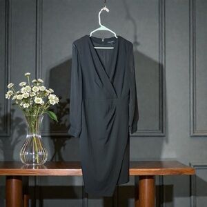 Tommy Hilfiger Black Dress Size 14 Sheer Sleeves
